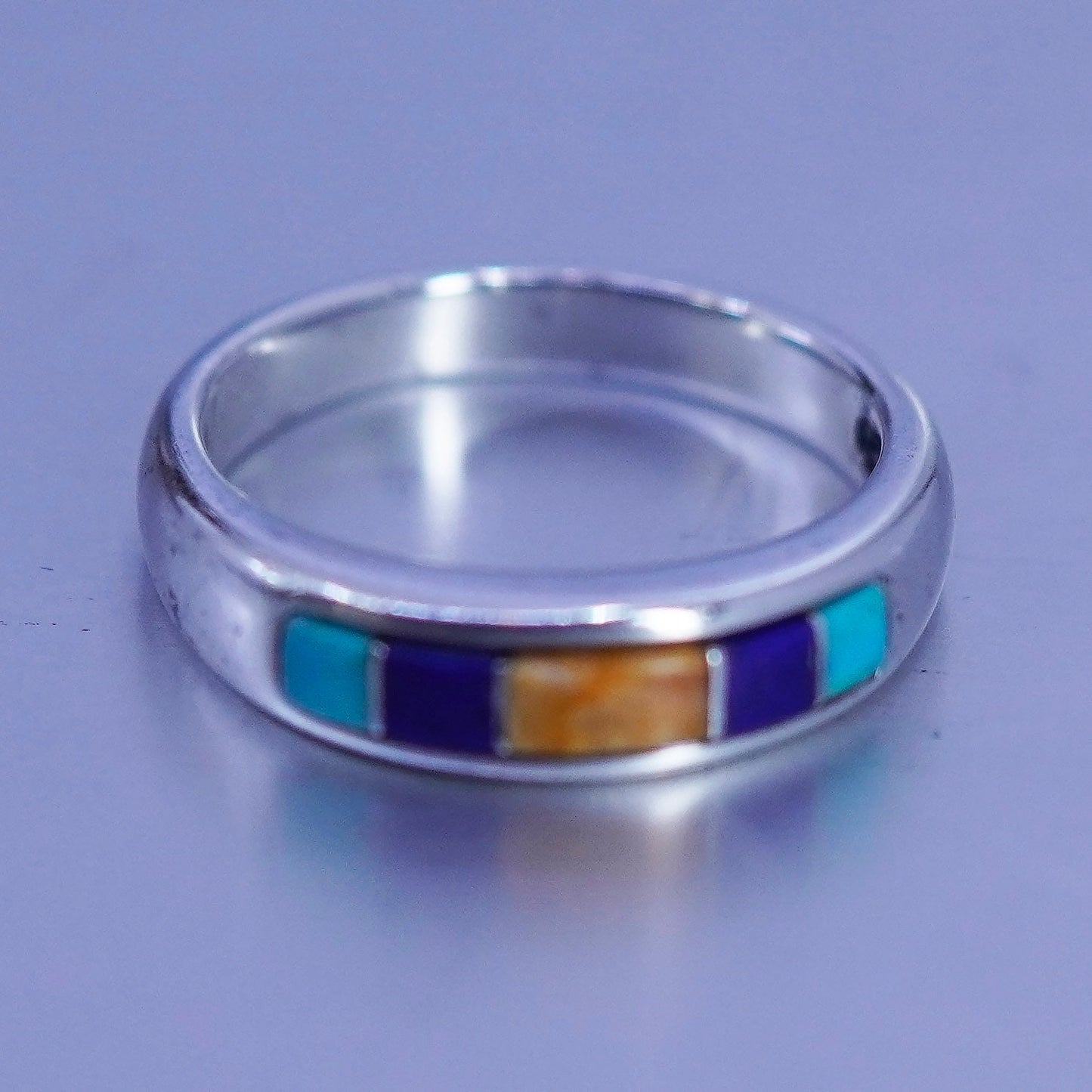 Size 7.25, Native American WJ Waldeck Johnson Sterling 925 silver handmade ring