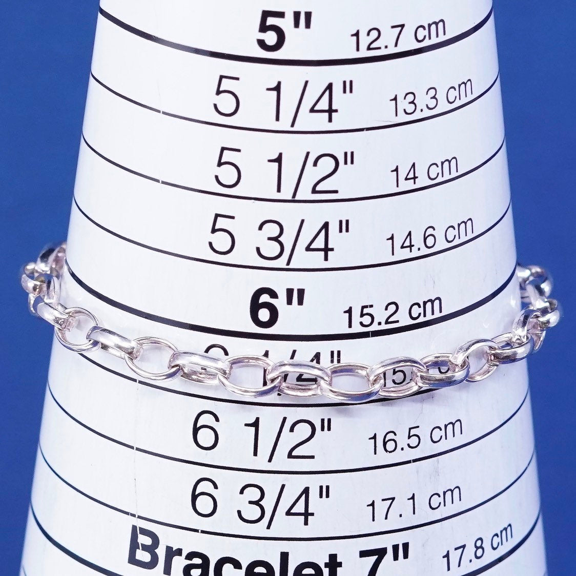 6.5", 5mm, Thomas soba Sterling silver bracelet, 925 chain w/ circle charm