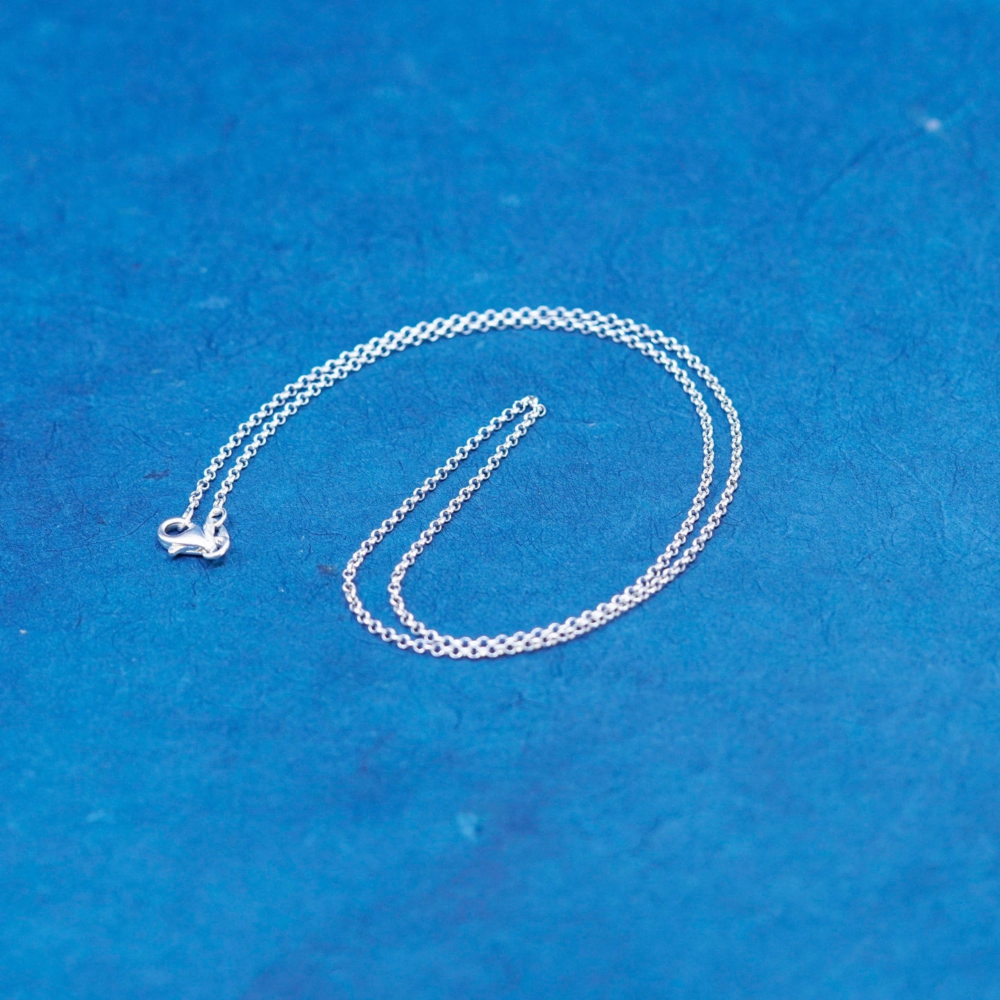18”, 1mm, vintage Sterling silver necklace, 925 circle chain