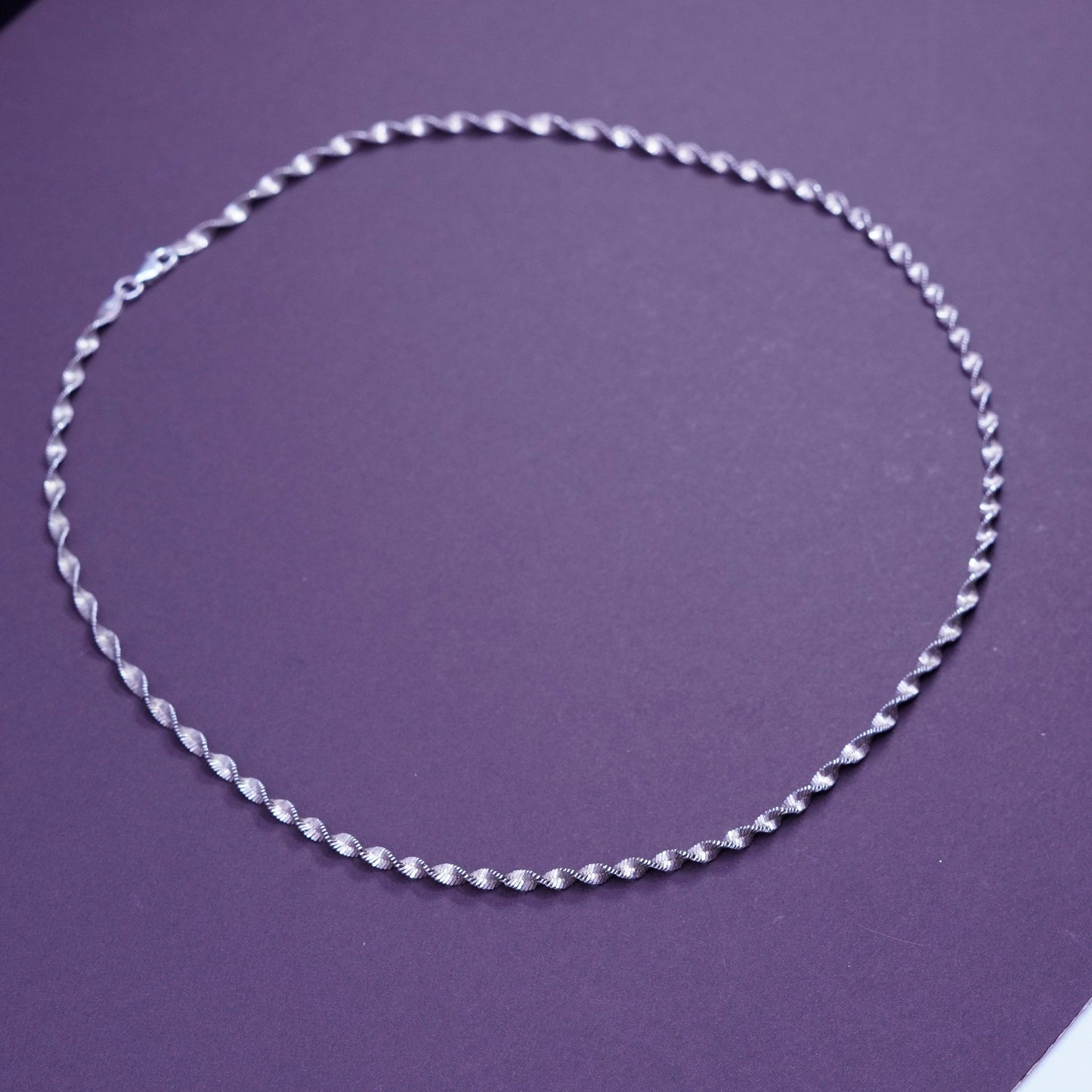 20”, vermeil gold over Sterling silver necklace, 925 twisted herringbone chain
