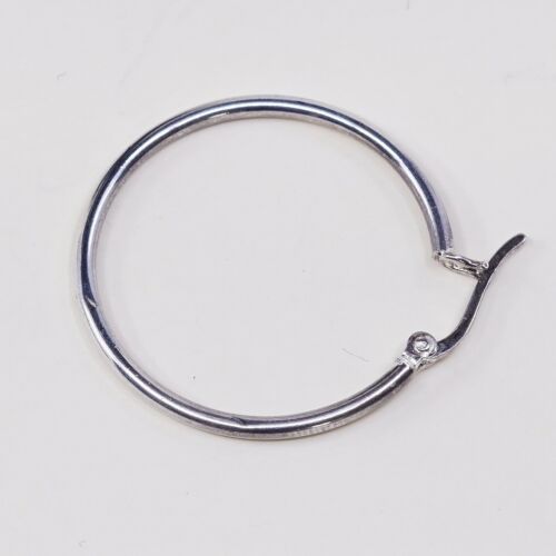 1.25”, Vtg Sterling Silver Hoops, Italy 925 silver, elegant earrings, Huggie