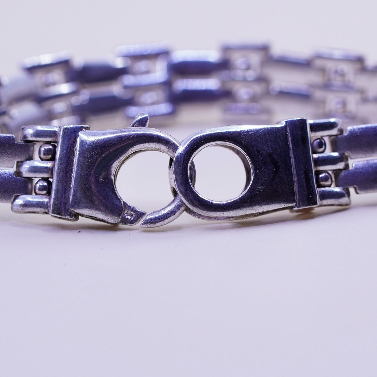 6.75” 10mm, vintage Italy Vior Sterling 925 Silver 925 chain Bracelet
