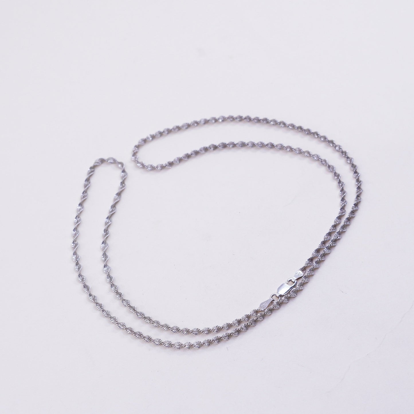 24”, 3mm, vintage OTC Sterling silver necklace, 925 twisted herringbone chain