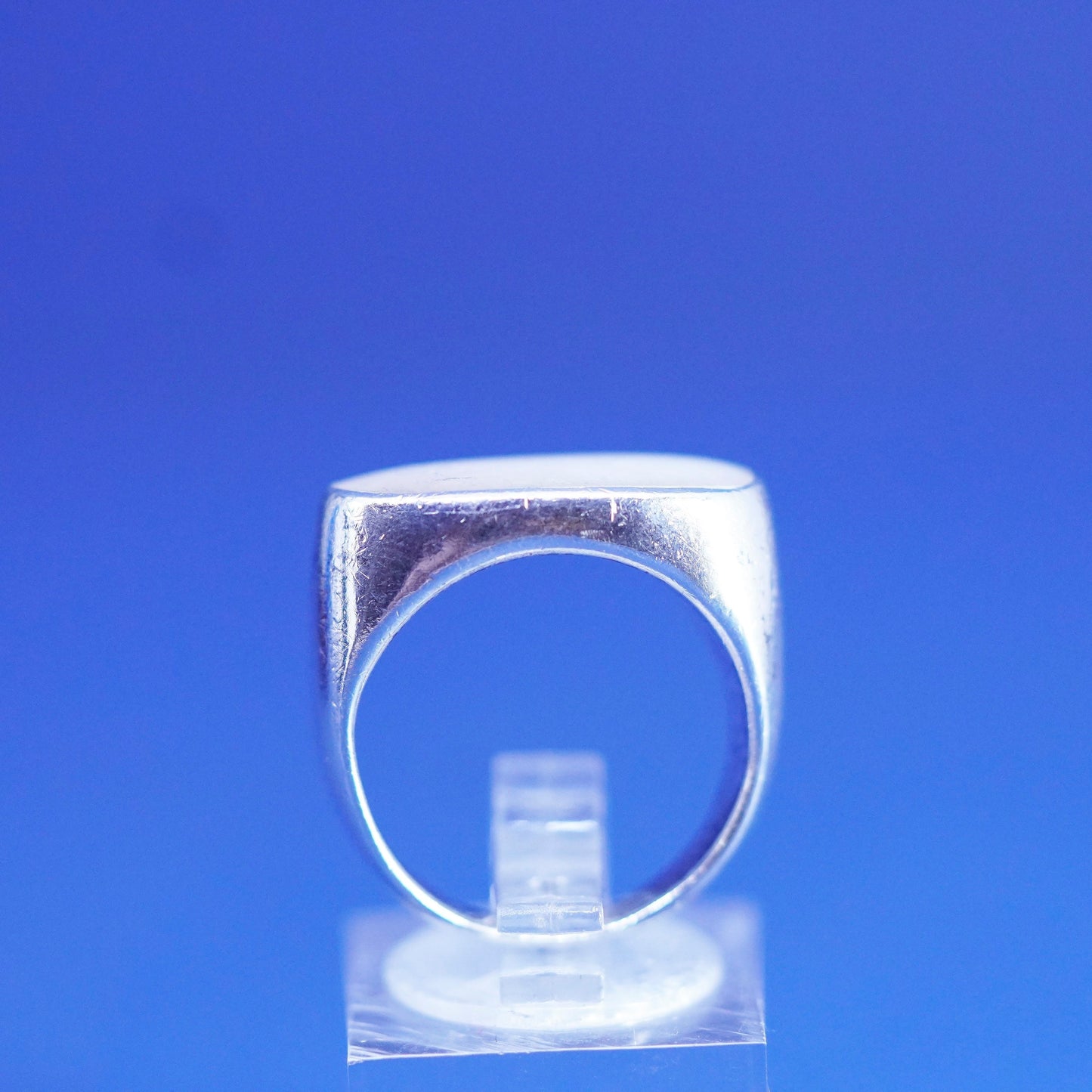 Size 7, vintage sterling silver handmade ring, 925 band with mother of pearl