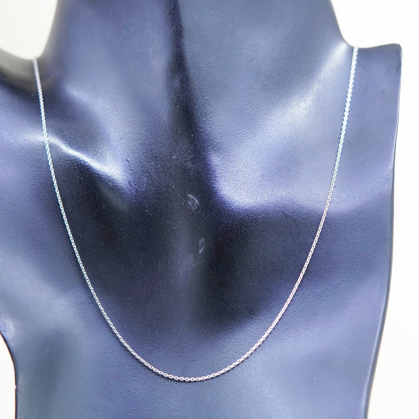 17.5”, 1mm, Vintage sterling silver circle chain, 925 necklace
