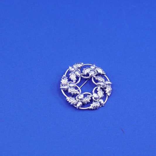 Vintage danecraft sterling 925 silver handmade brooch with dandelion loop pin