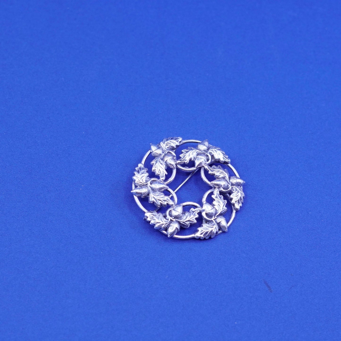 Vintage danecraft sterling 925 silver handmade brooch with dandelion loop pin