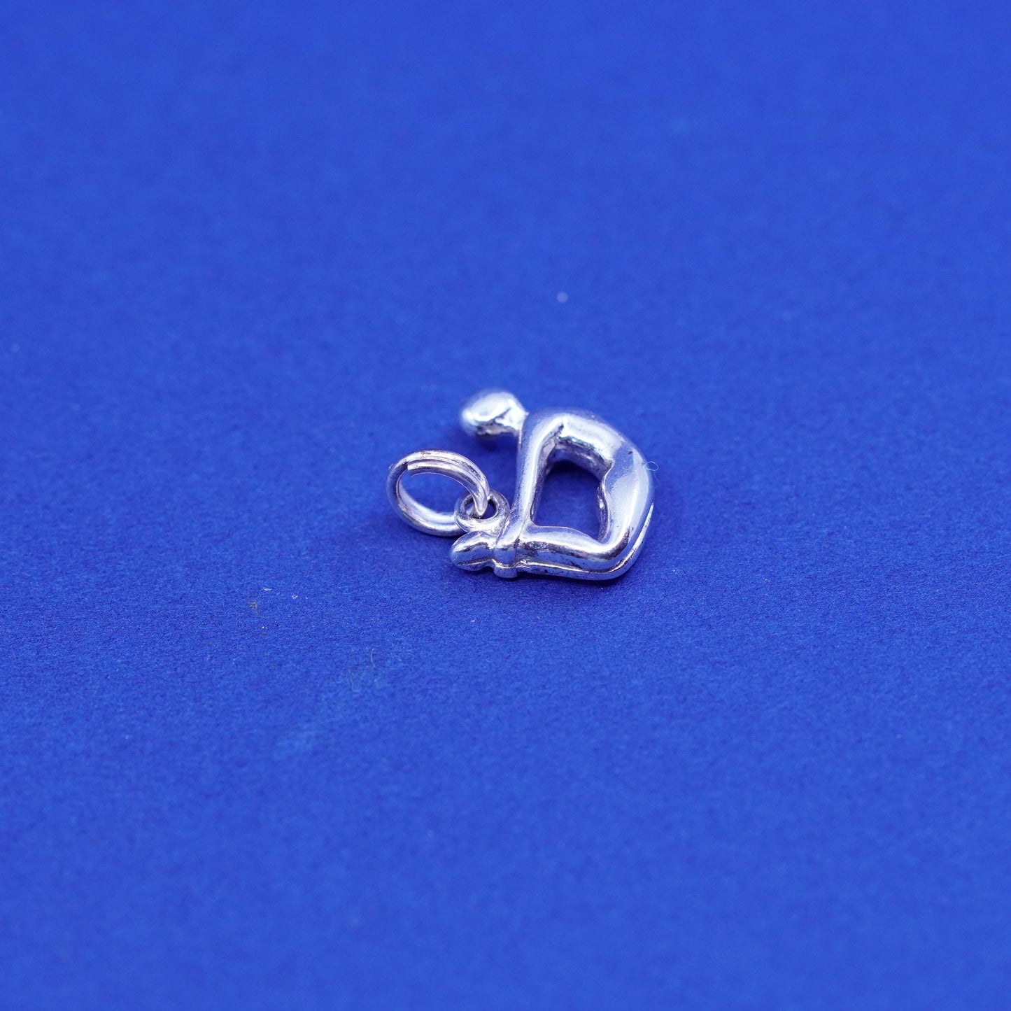 Sterling silver handmade pendant, 925 yoga girl charm
