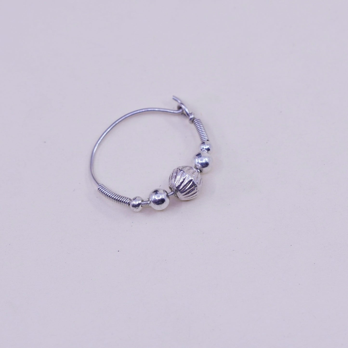 0.75”, Vintage sterling 925 silver loop handmade earrings, bali wired hoops