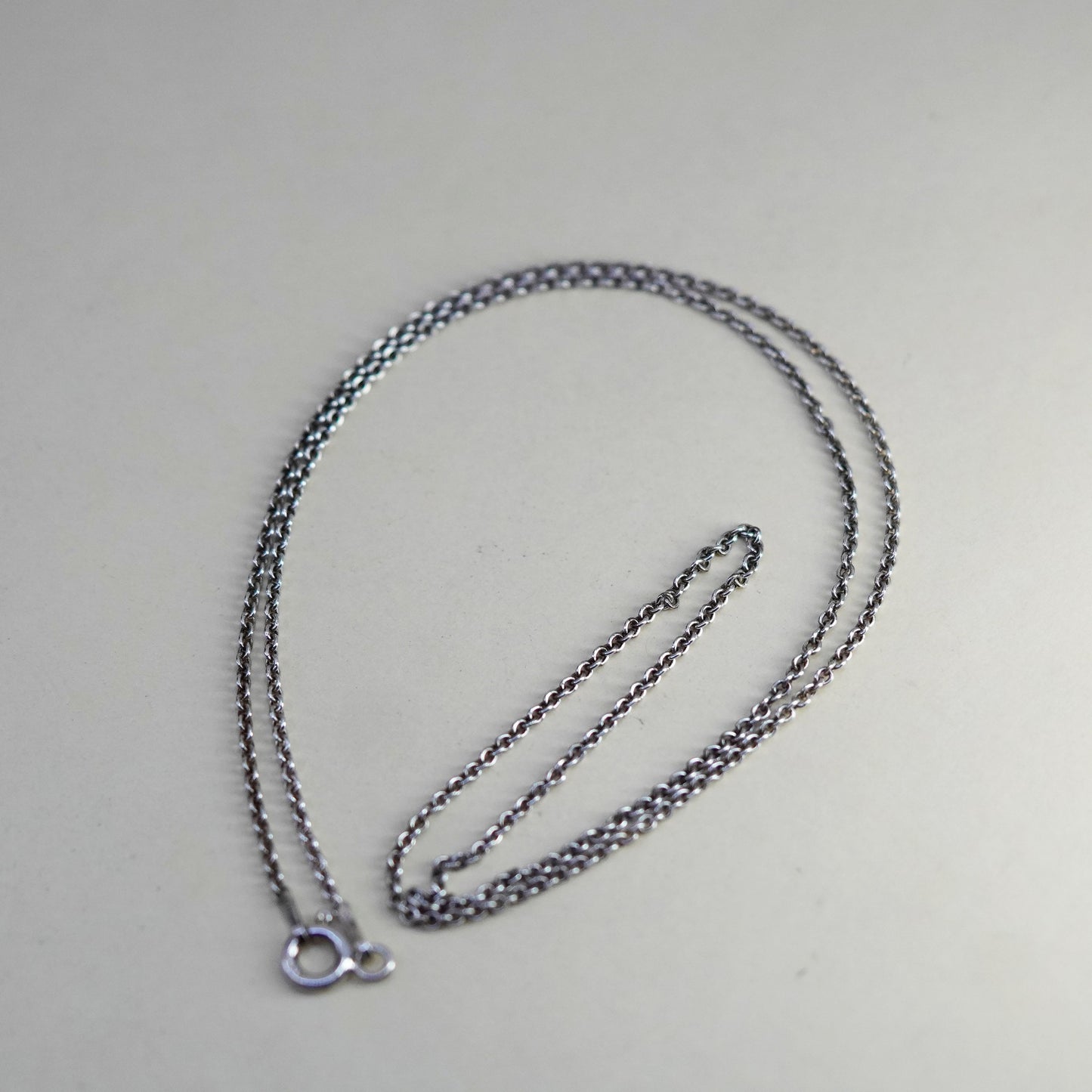 18”, 1mm, Vintage sterling silver circle chain, 925 necklace