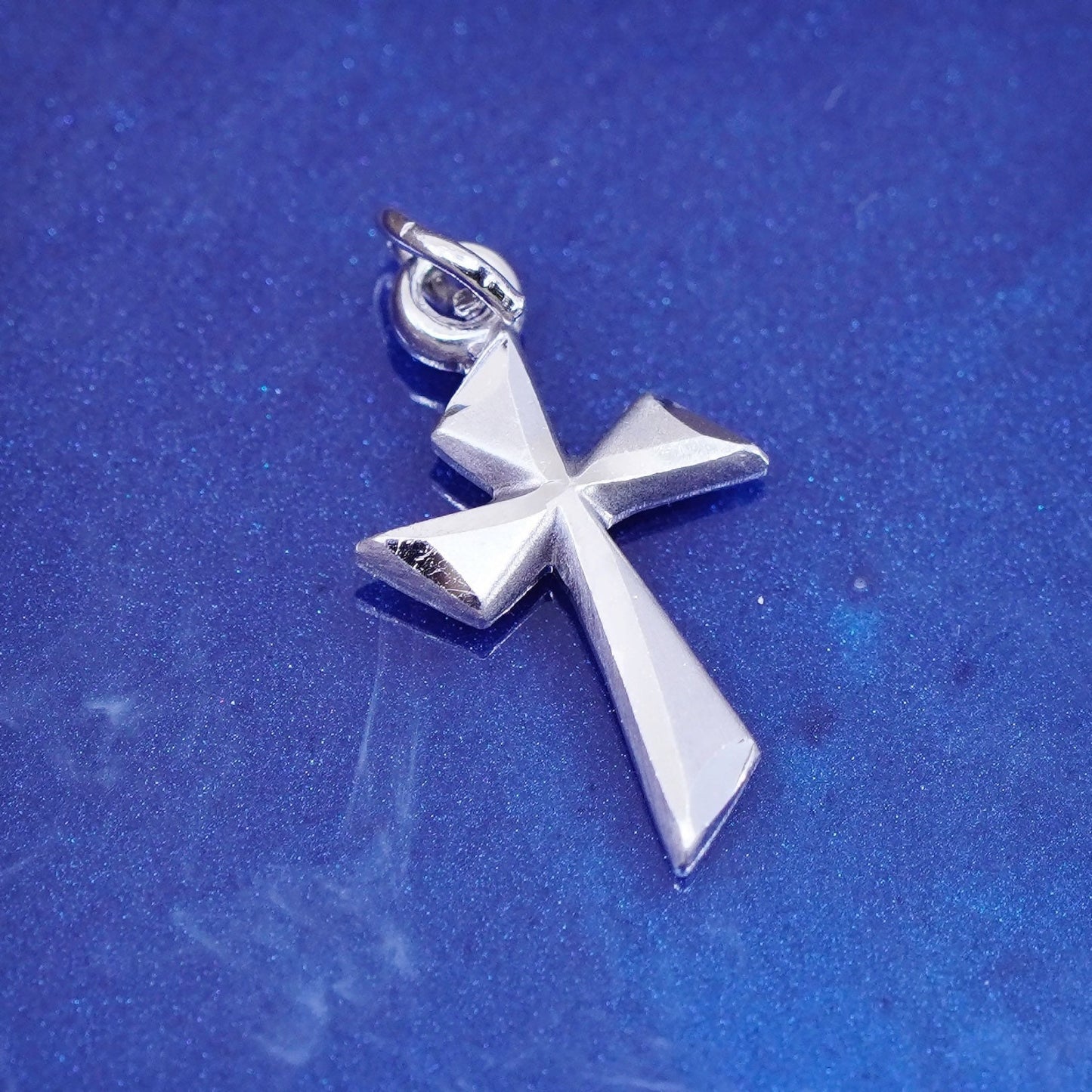 Vintage Sterling silver Handmade charm, 925 cross pendant