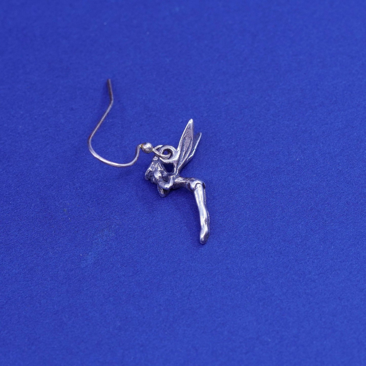 Vintage sterling silver handmade earrings, 925 fairy dangled