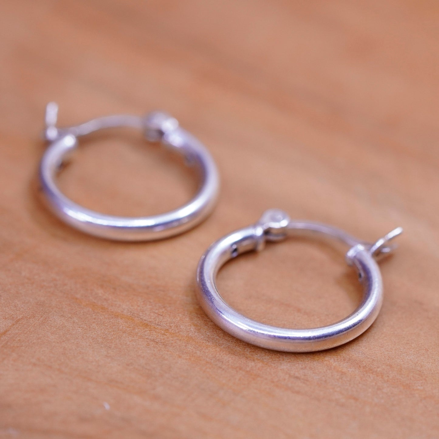 0.5”, vintage Sterling silver hoop earrings, 925 hoops