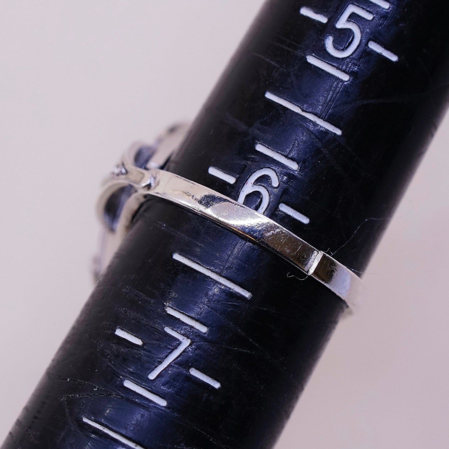 sz 6, vtg sterling silver handmade ring 925 statement ring w/ oval Lapis lazuli