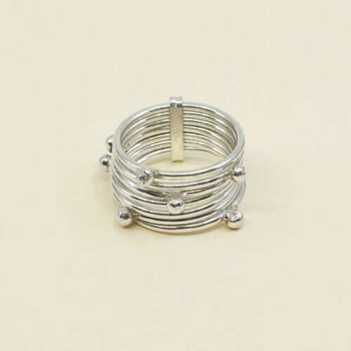 Size 6.5, Vtg stackable Sterling Silver Handmade Ring 925 Bands