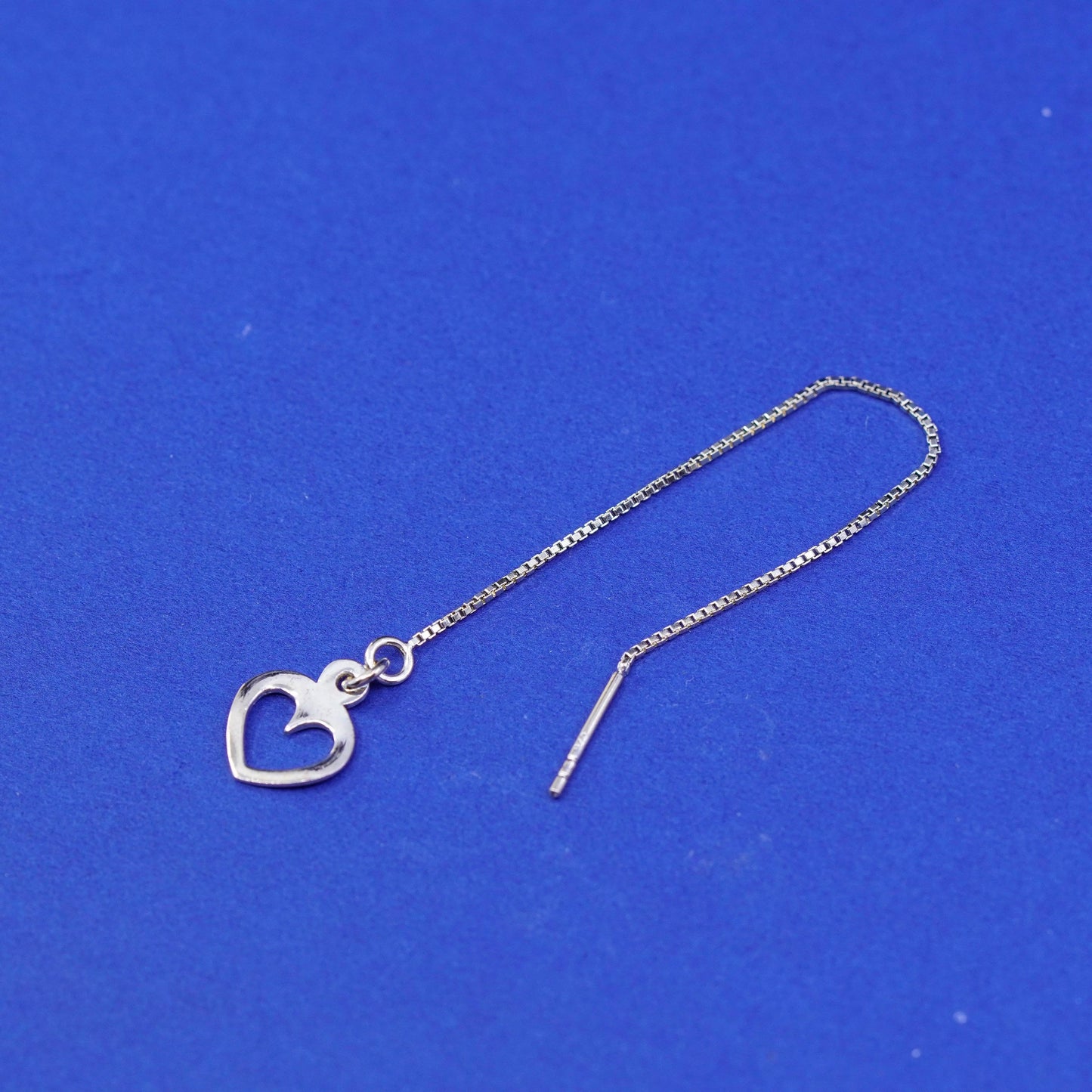 Vintage vermeil gold filled Sterling 935 silver handmade long earrings heart