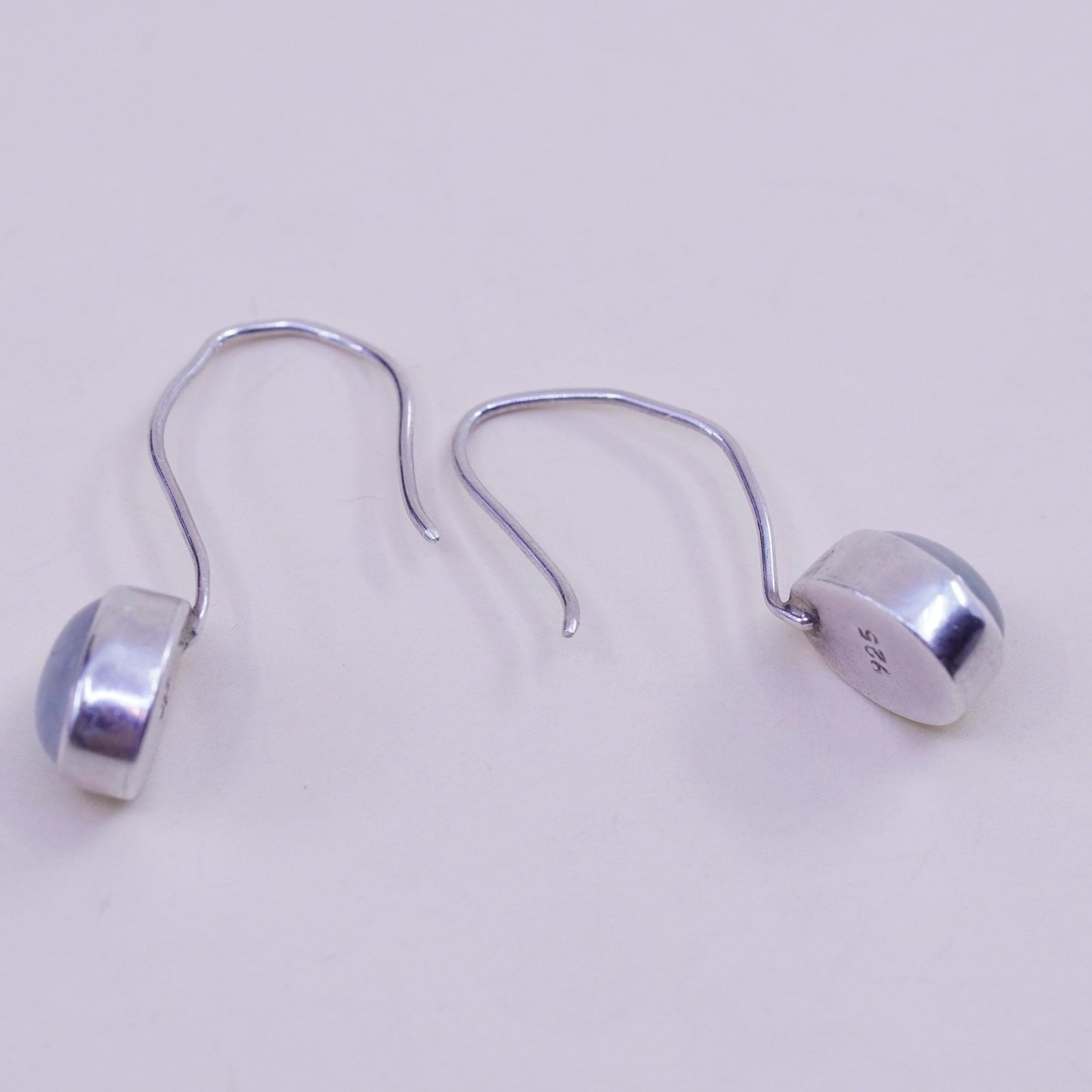 Vintage Sterling 925 silver handmade earrings with moonstone drops