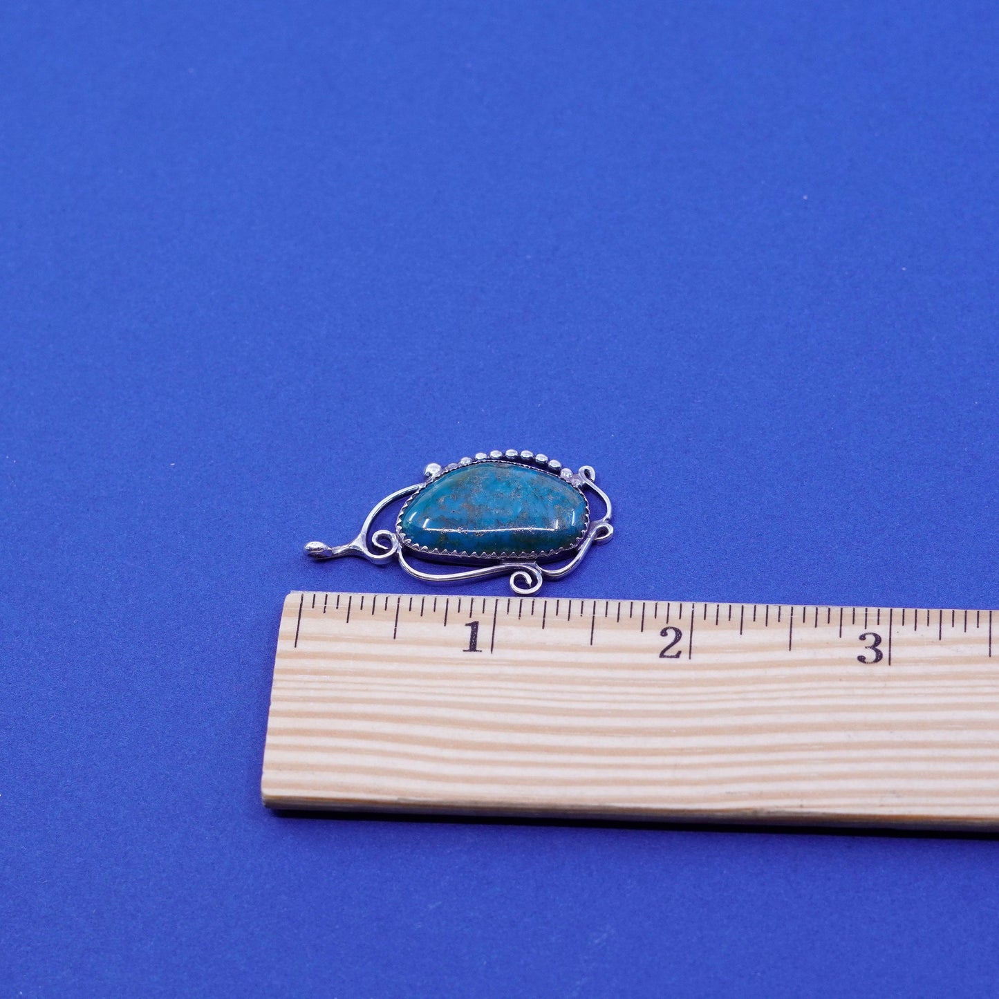 vtg Native American navajo SR Sterling 925 silver handmade pendant turquoise