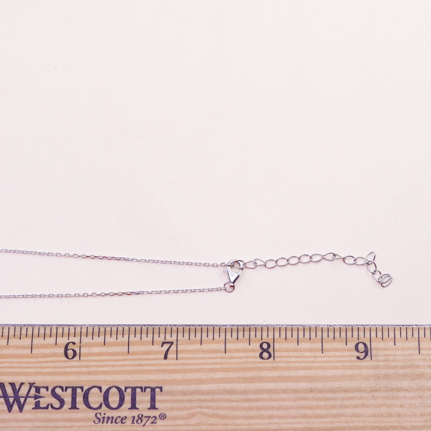 16+2”, Vintage sterling silver circle chain with cz cross pendant, necklace