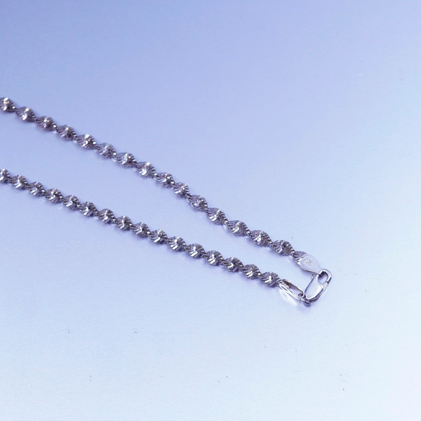25” 5mm, vintage Italy IBB Sterling 925 silver herringbone chain necklace