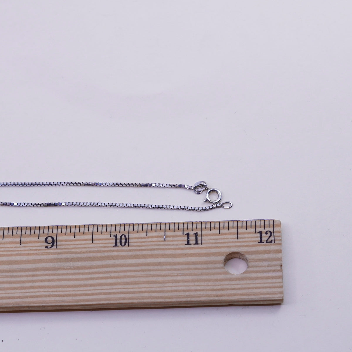 24”, 1mm, Vintage Italian sterling 925 silver box chain, necklace