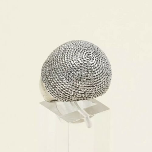 Size 7, Vtg Sterling Silver Handmade Ring 925 Silver Band w/ Rope Texture