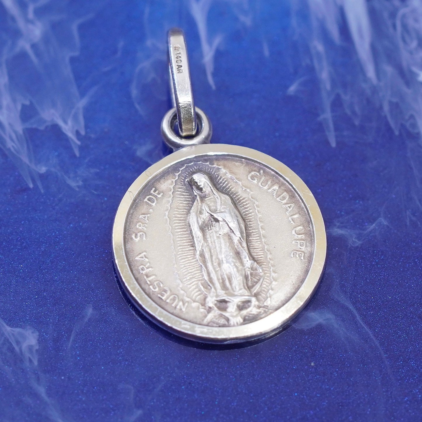 Vintage Sterling silver handmade pendant, 925 tag Virgin Mary and vaticano roma