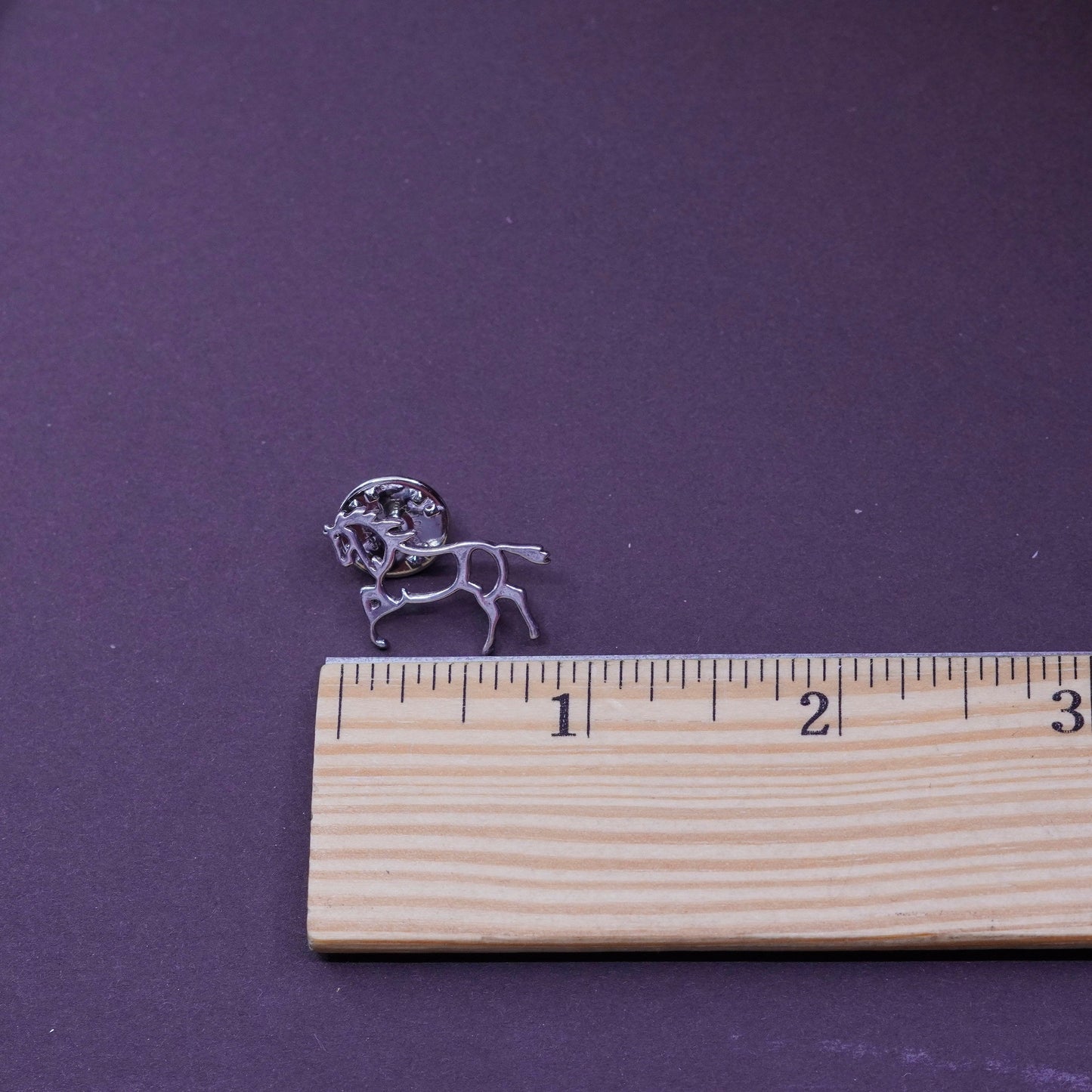 Vintage handmade sterling 925 silver horse pin