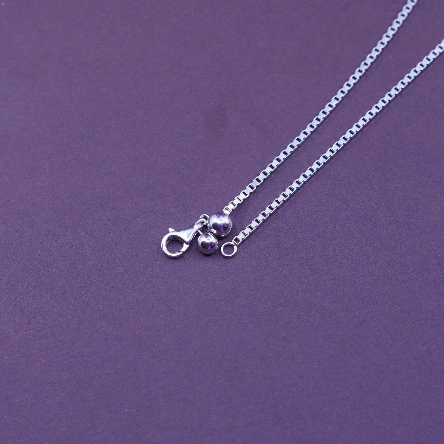 Size adjustable, Sterling 925 silver handmade necklace, box chain with peridot