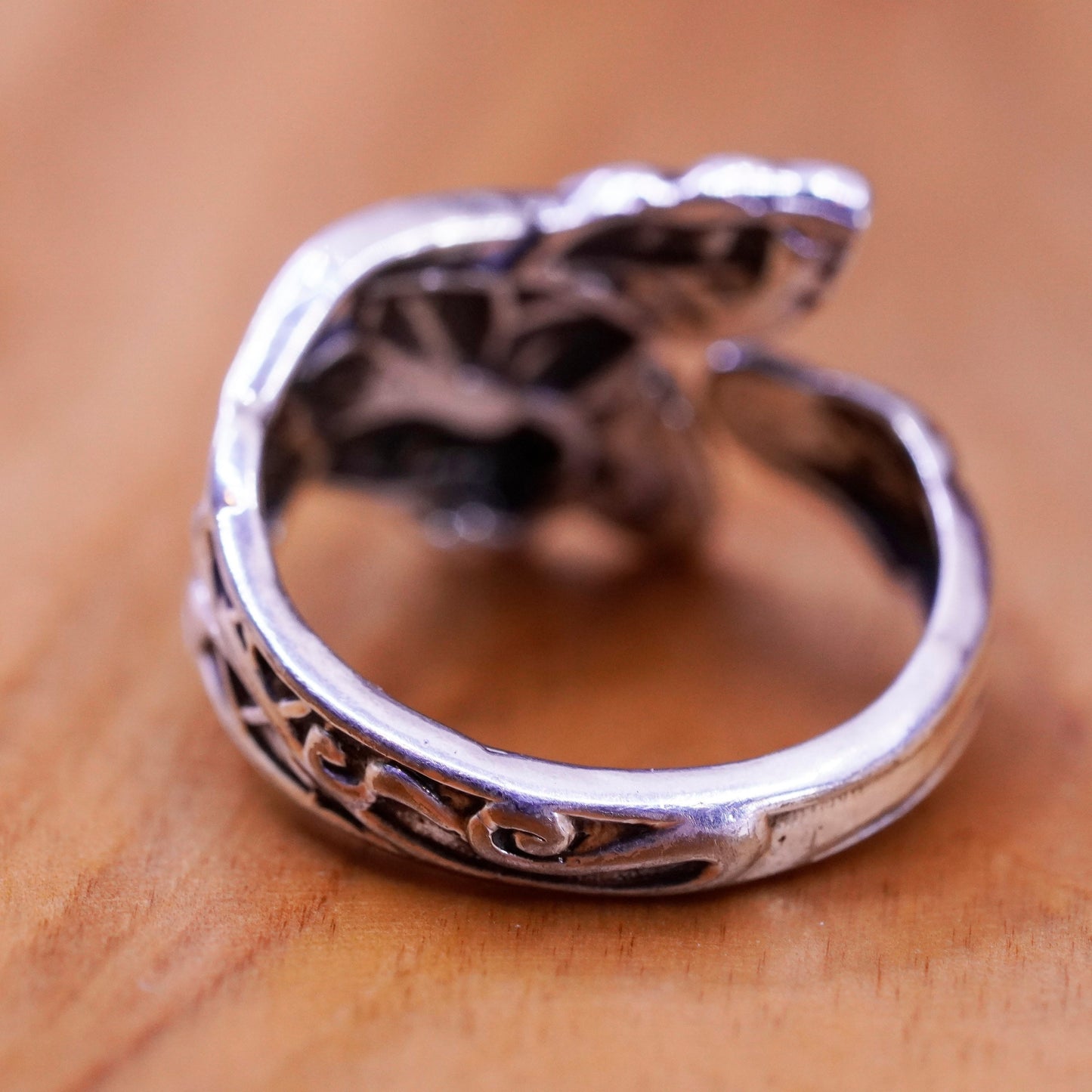 Size adjustable, vintage Sterling silver handmade ring, 925 wrap fairy band