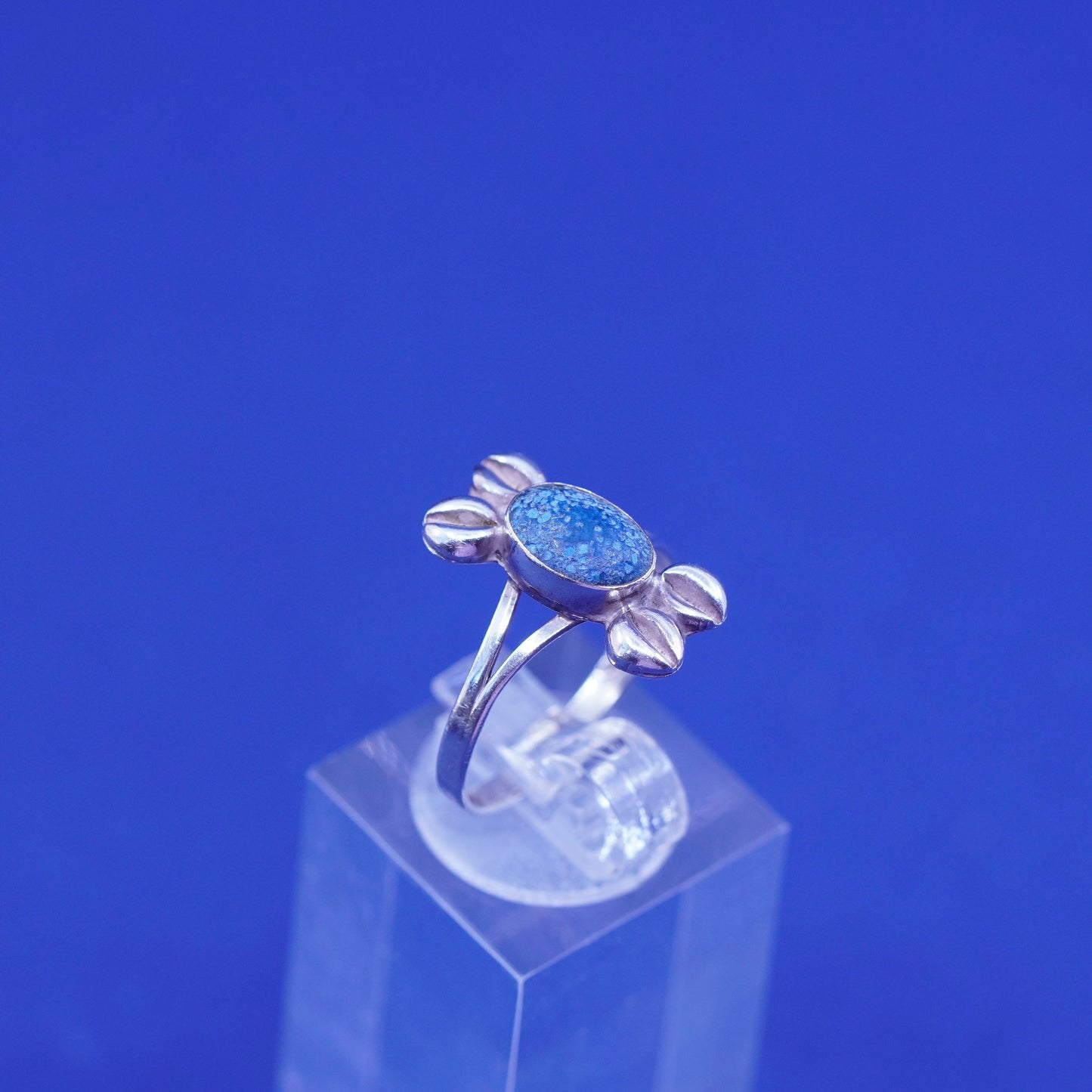 Size 6.5, Sterling silver ring Native American southwestern 925 band turquoise