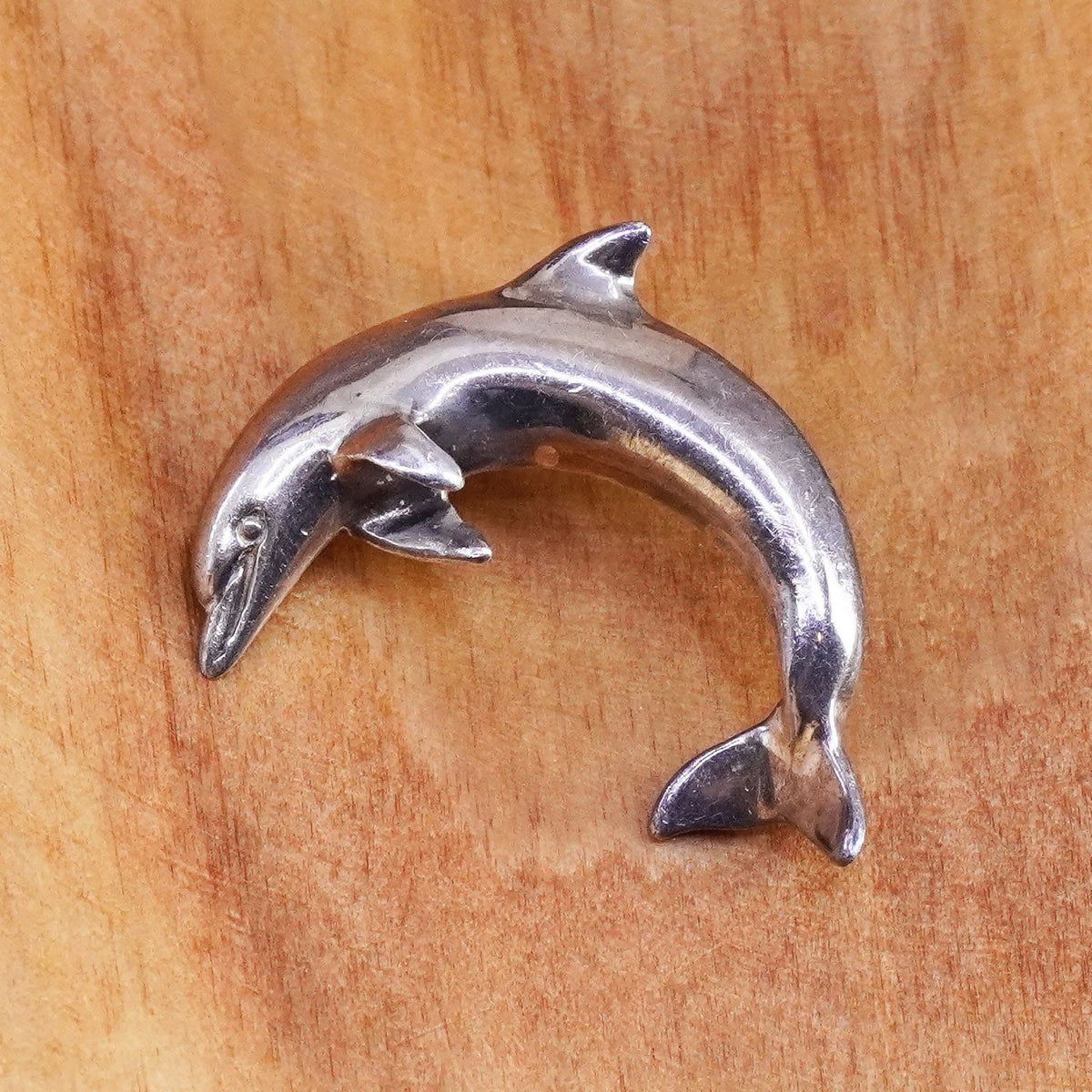 Vintage Sterling silver handmade pendant, 925 dolphin charm