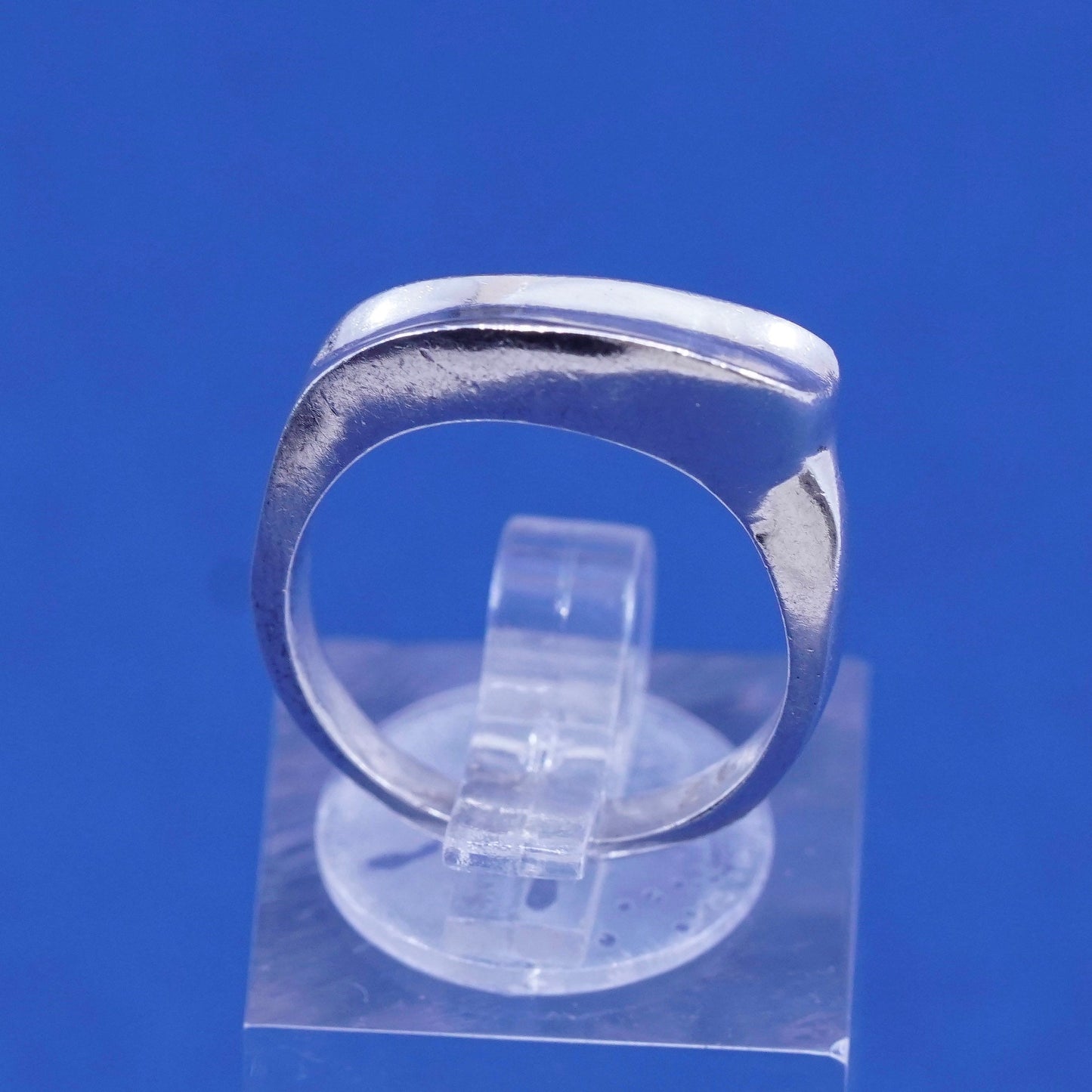 SZ 6.25, vintage Sterling silver handmade ribbed ring, 925 statement ring