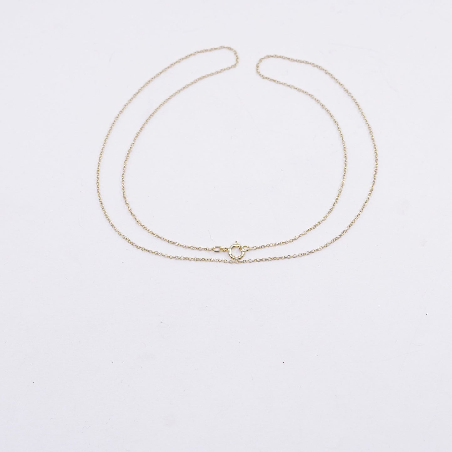 18”, 1mm, vintage vermeil gold over Sterling silver necklace, 925 circle chain