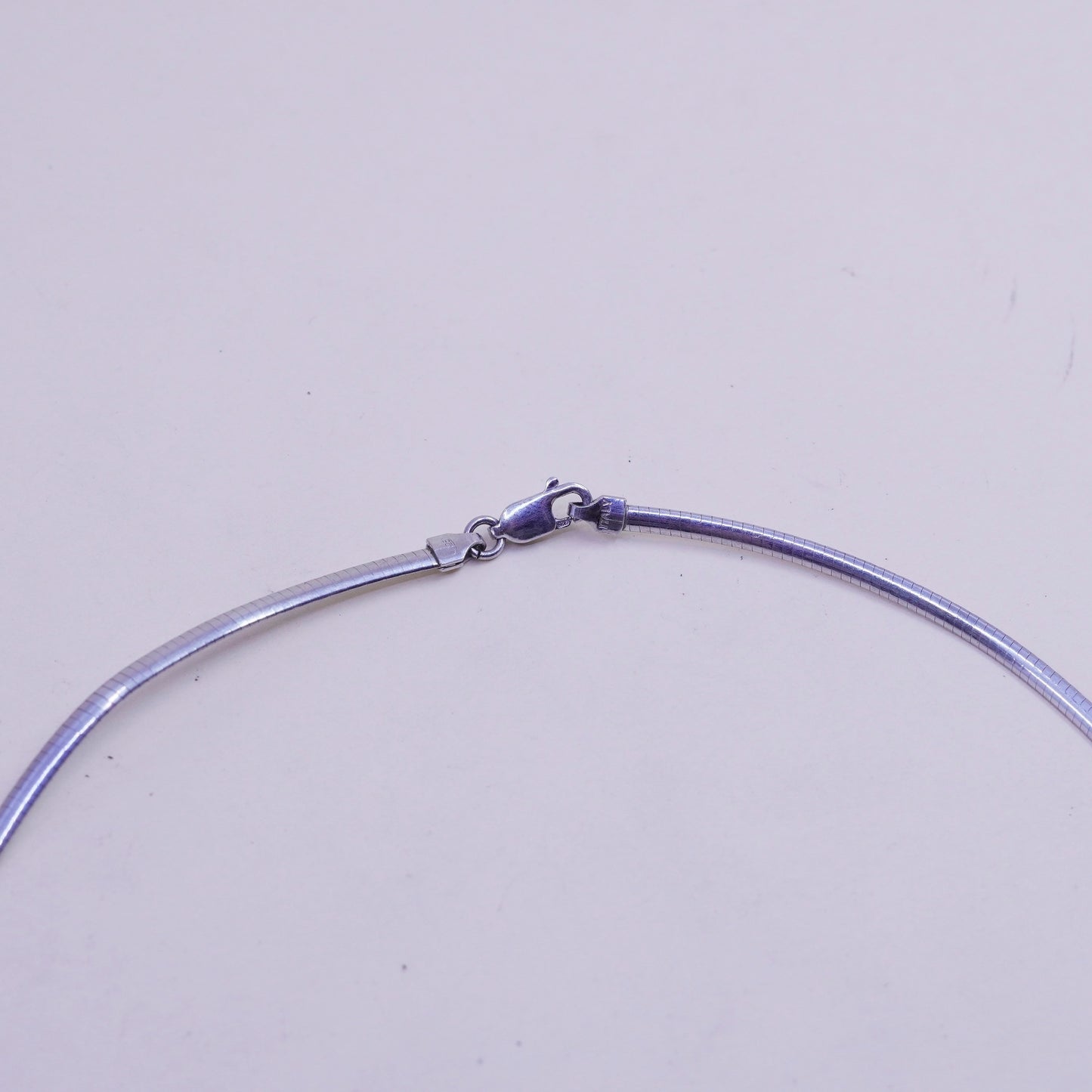 16” 2mm, Vtg Italy 925 Sterling Silver omega chain necklace
