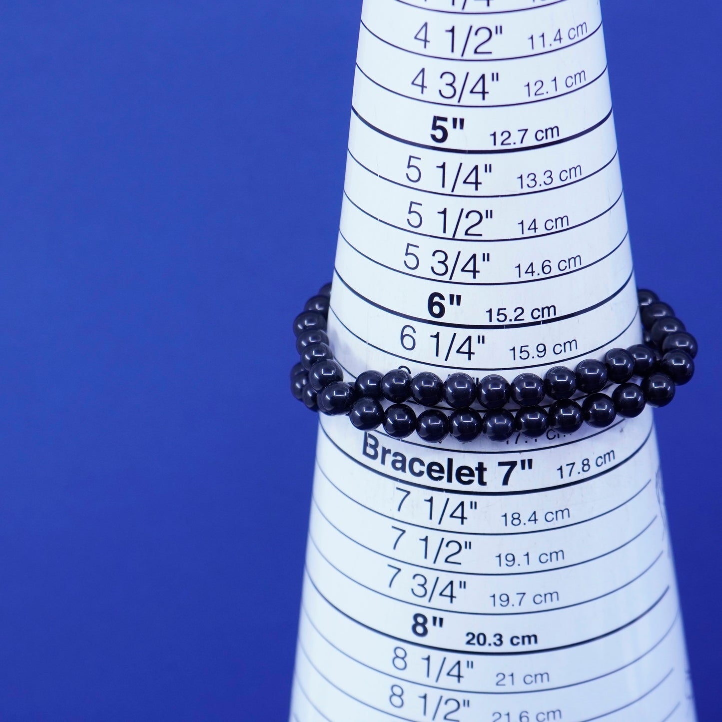 6.5”, Sterling silver handmade bracelet, multi strands obsidian beads
