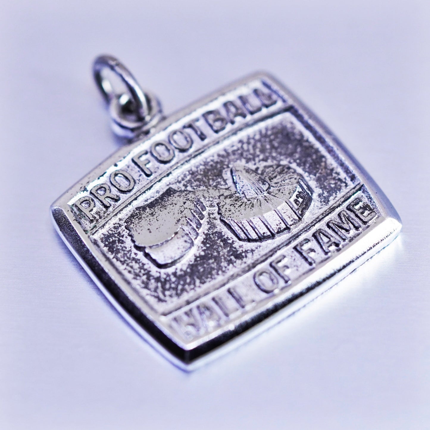 Vintage sterling 925 silver handmade football soccer “hall of fame” pendant