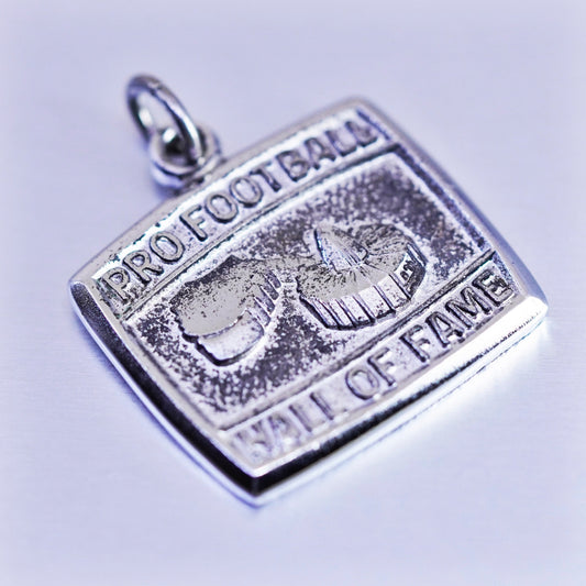 Vintage sterling 925 silver handmade football soccer “hall of fame” pendant