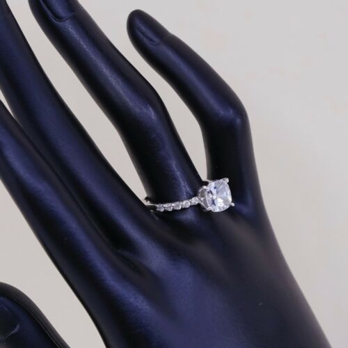 Sz 8.25, Vtg Sterling Silver Fashion Ring, 925 Silver Engagement Ring W/ Cz