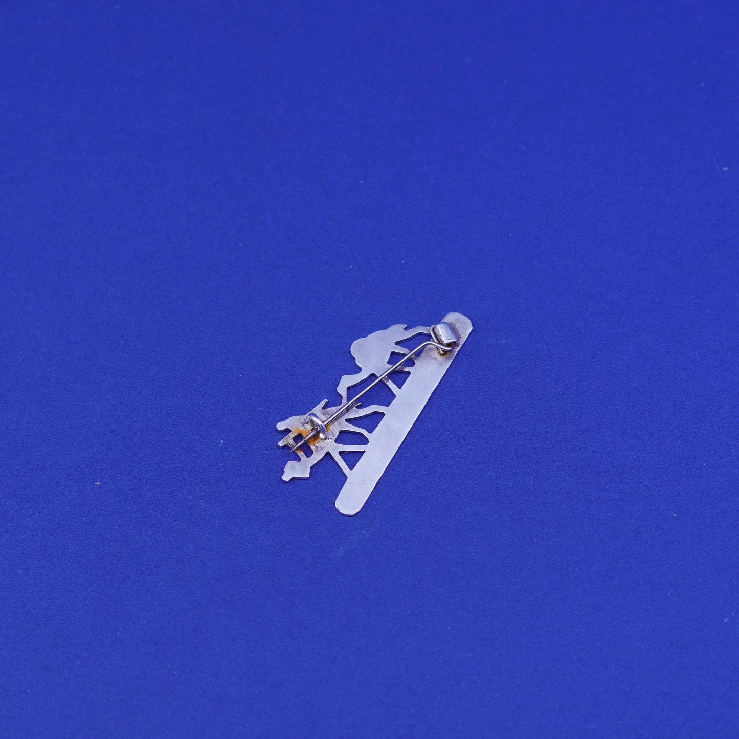 Vintages sterling silver handmade brooch 925 camel rider merchant Silk Road pin