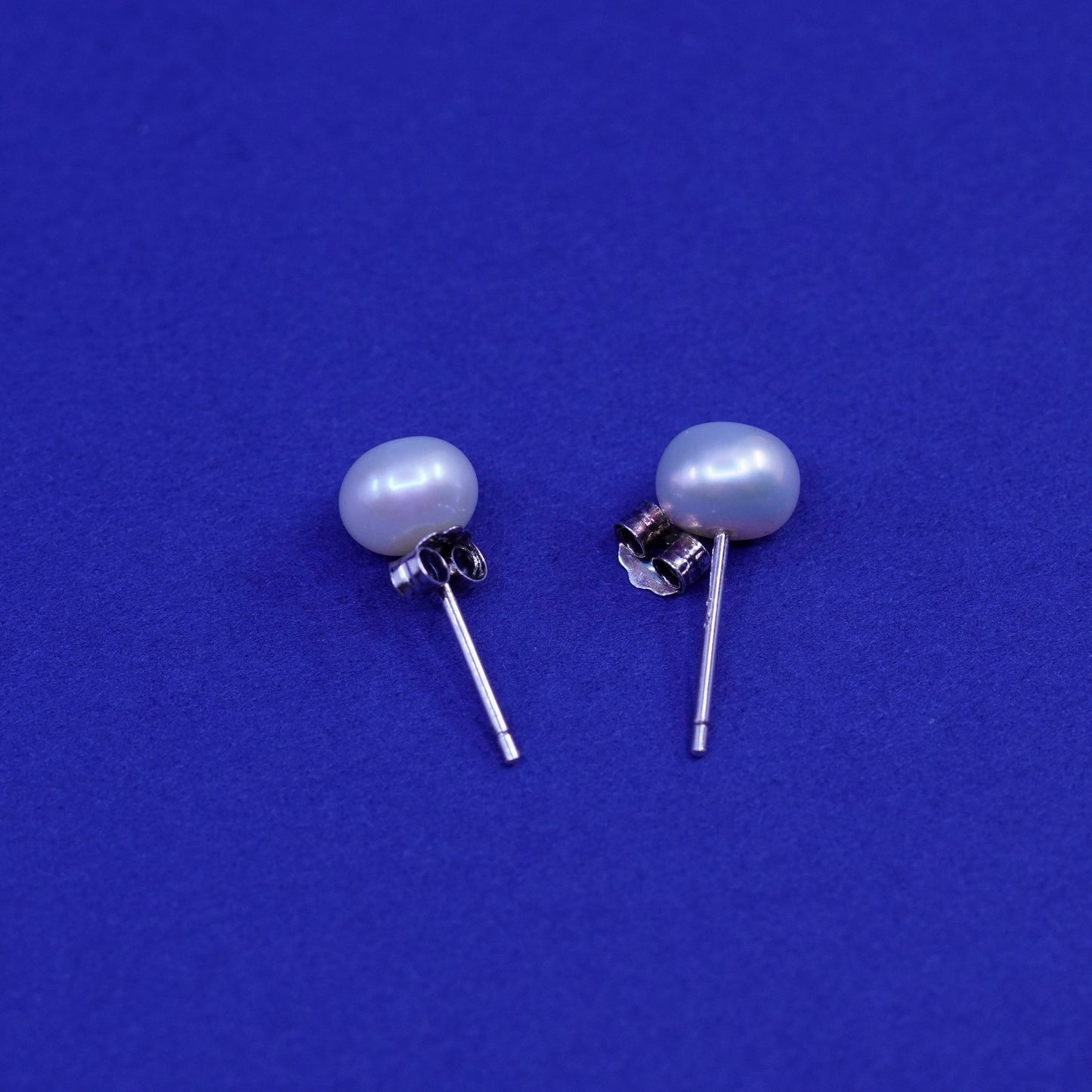 5mm, Sterling 925 silver with freshwater pearl studs earrings