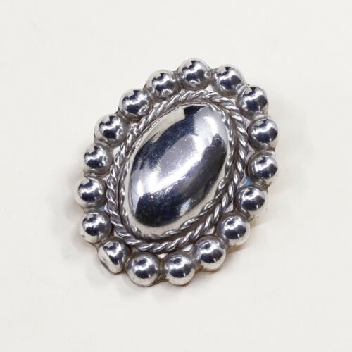 VINTAGE Mexico Handmade Sterling Silver, Solid 925 CLIP ON EARRINGS W Beads