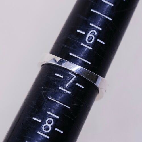 Sz 6.75 Vtg Sterling silver handmade ring, 925 silver Engagement band W/ CZ