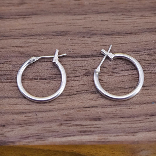 0.5”, Vintage Sterling 925 silver handmade earrings, 925 hoops