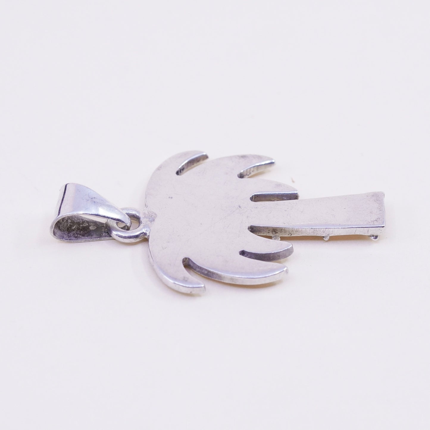 Vintage Sterling silver handmade pendant, 925 palm tree charm
