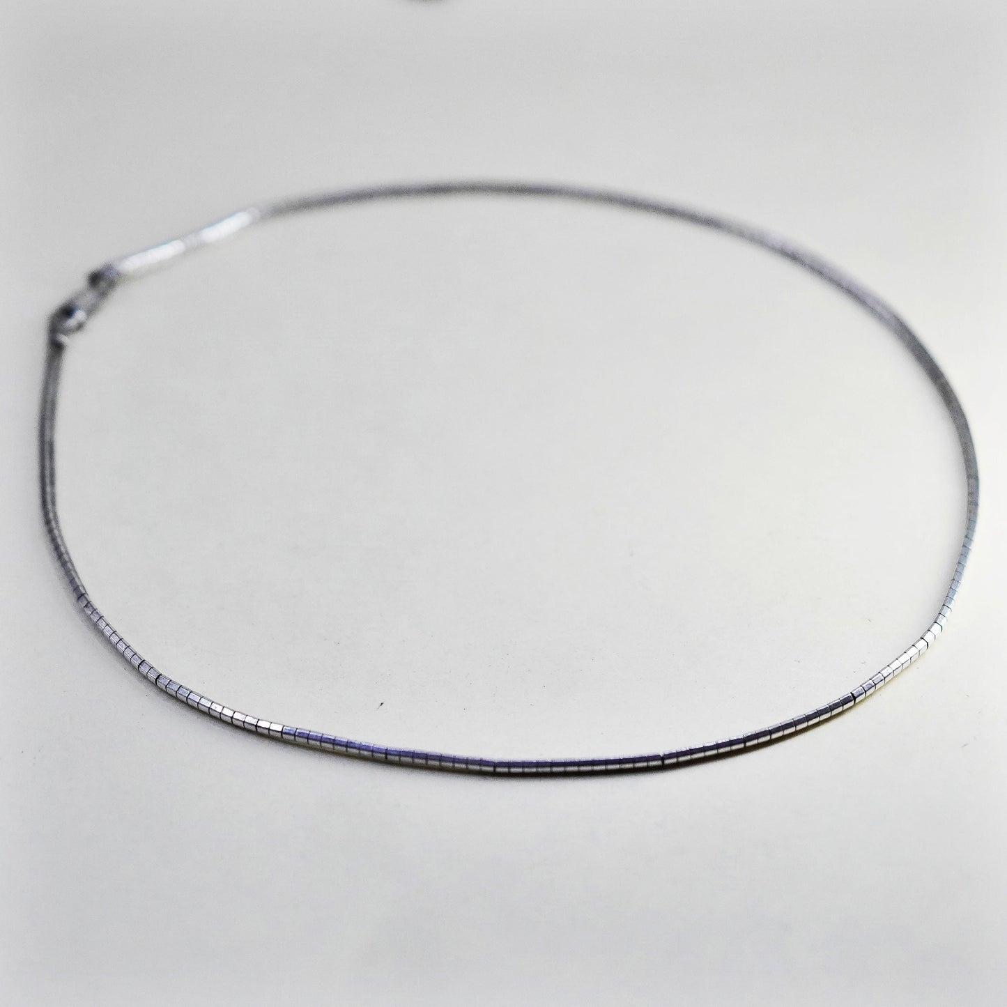 15”, 3mm, Vintage Italian sterling silver omega chain, bold 925 necklace