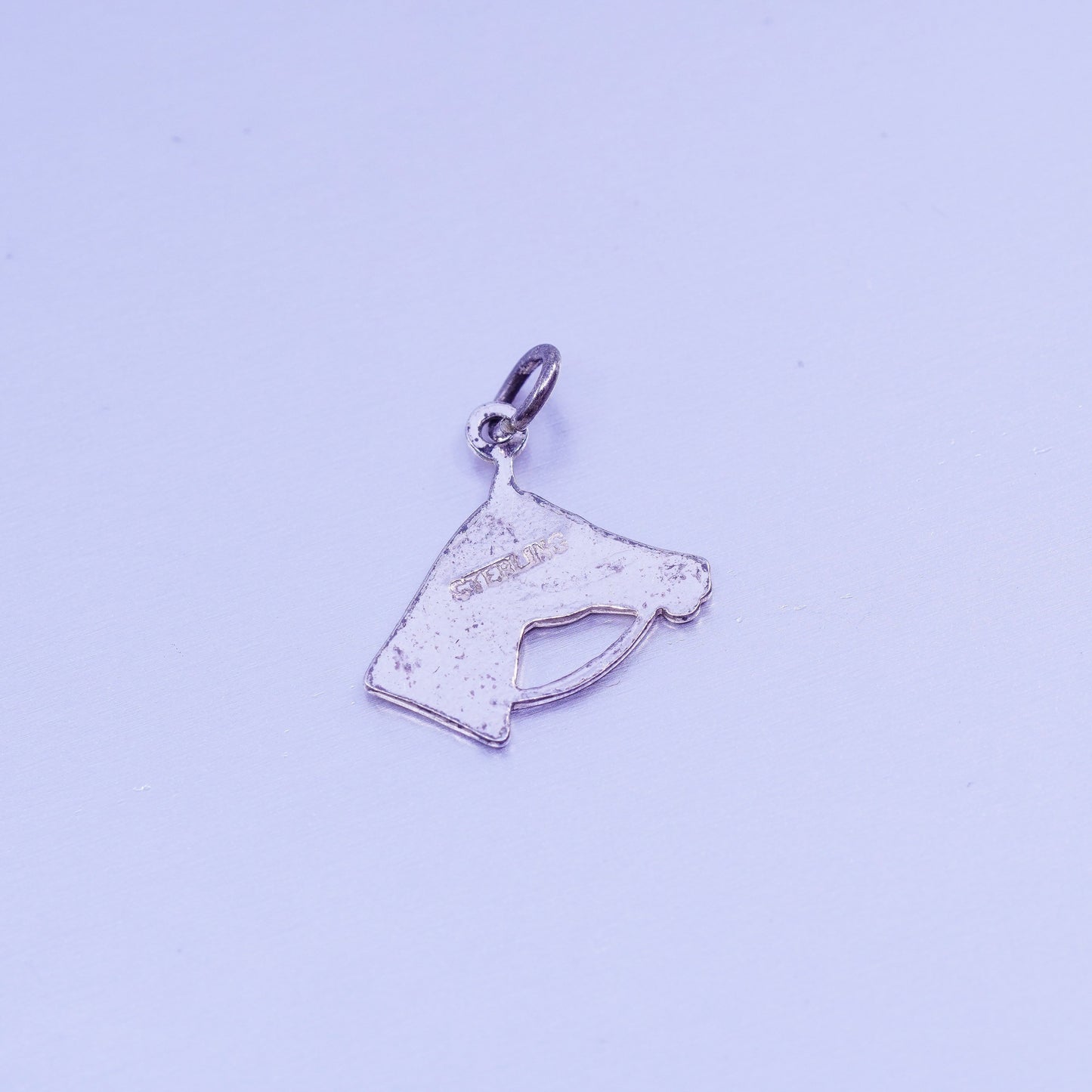 Antique Sterling silver handmade simple 925 horse charm pendant