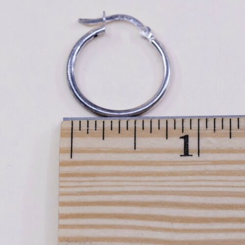 0.75” sterling silver 925 Huggie earrings Hoops, stamped 925 SU