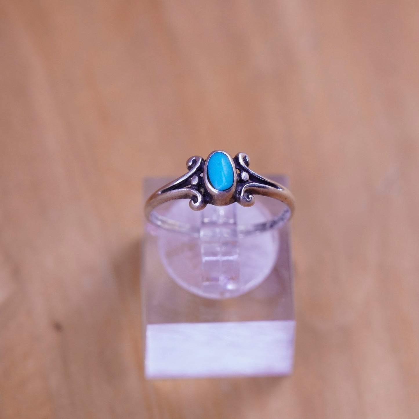 Size 6.5, vtg Sterling 925 silver handmade ring turquoise, southwestern jewelry