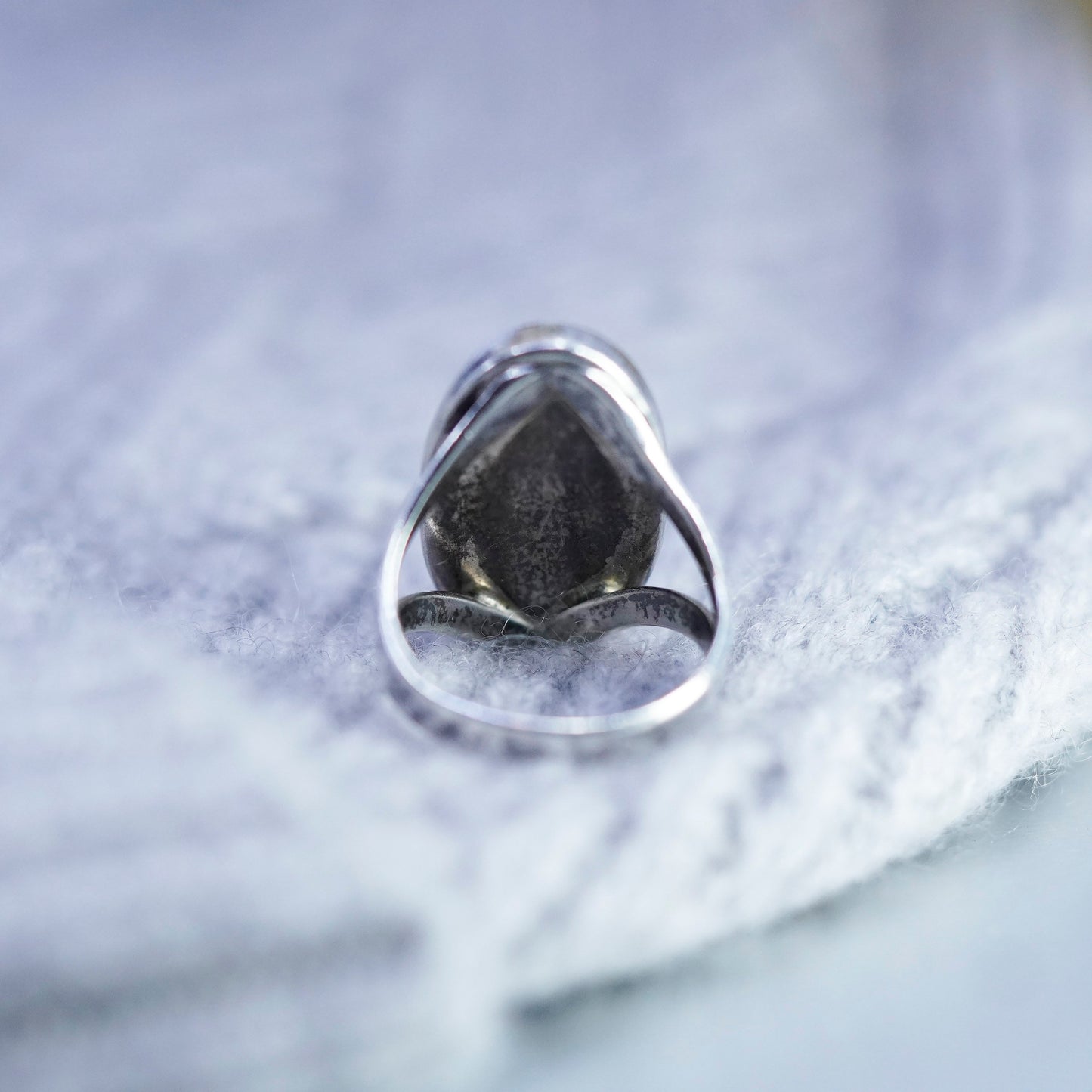 Size 6, southwestern Sterling 925 silver handmade ring w/ oval landscape jasper